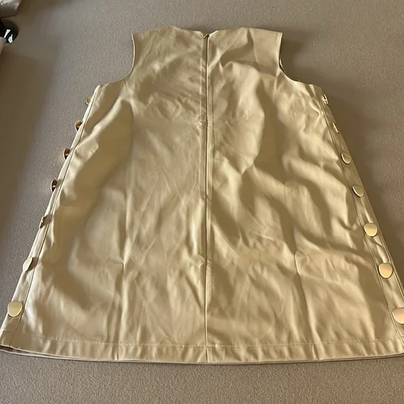 HYACINTH HOUSE by TUCKERNUT Butterscotch Bitsy Faux Leather Mini Swing Dress- M - Picture 7 of 16